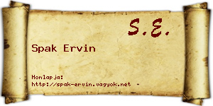 Spak Ervin névjegykártya