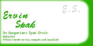 ervin spak business card